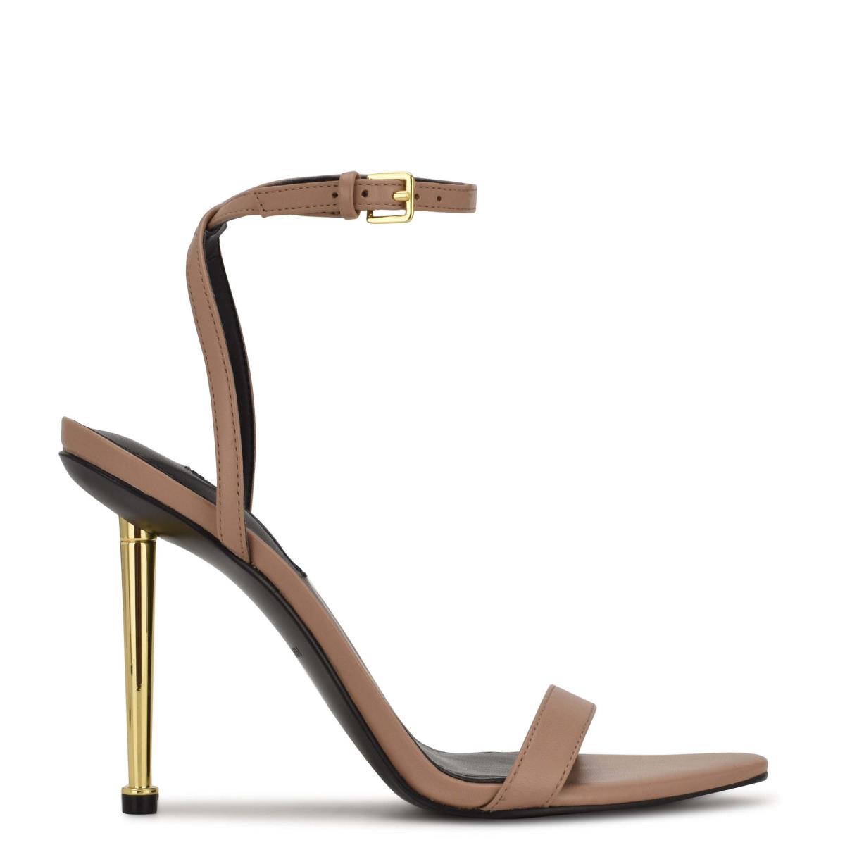 Sandales À Lanières Nine West Reina Ankle Femme Marron | 5017STWME