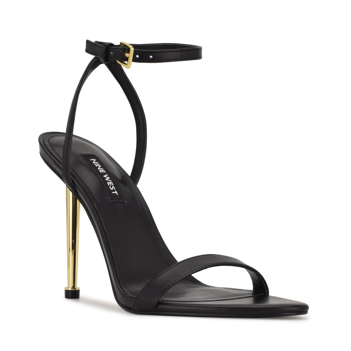 Sandales À Lanières Nine West Reina Ankle Femme Noir | 7861EYTUM