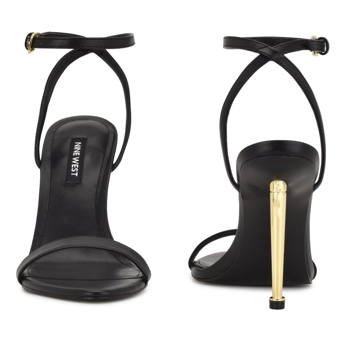 Sandales À Lanières Nine West Reina Ankle Femme Noir | 7861EYTUM