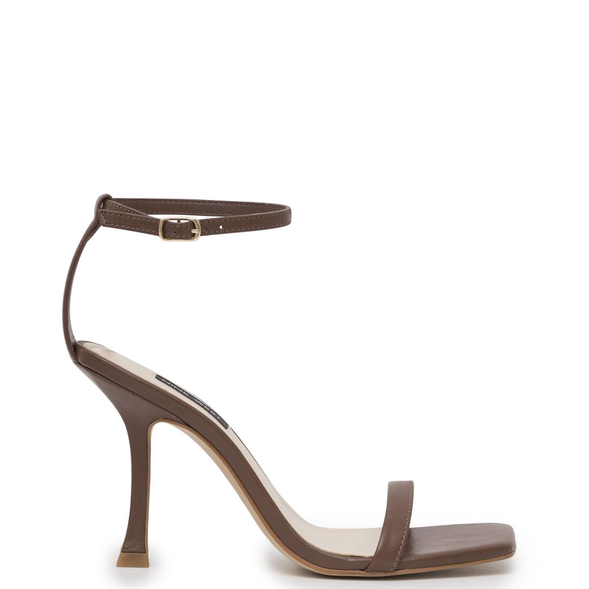 Sandales À Lanières Nine West Yess Ankle Femme Marron | 0234BHRIV