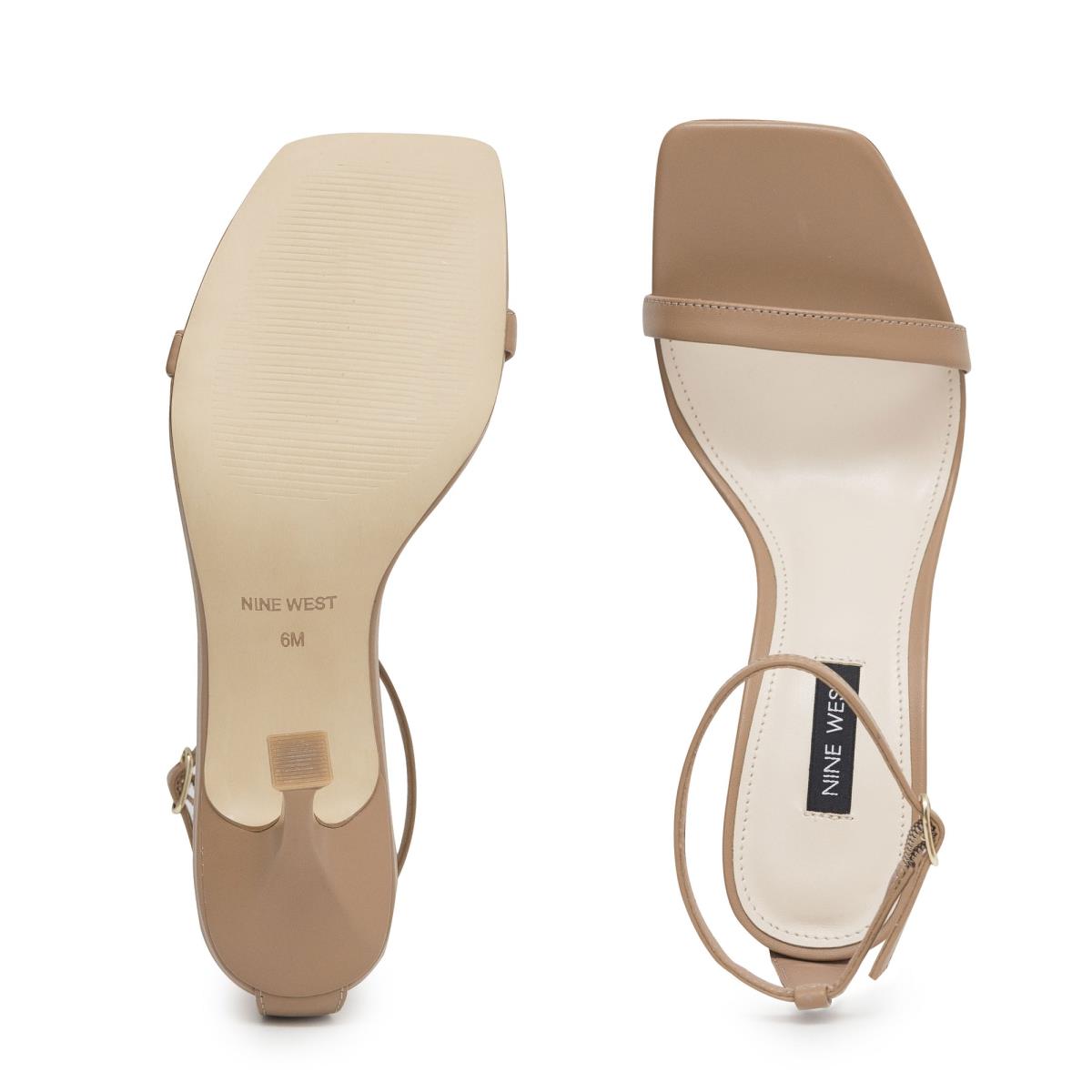 Sandales À Lanières Nine West Yess Ankle Femme Beige | 2495KMJTH