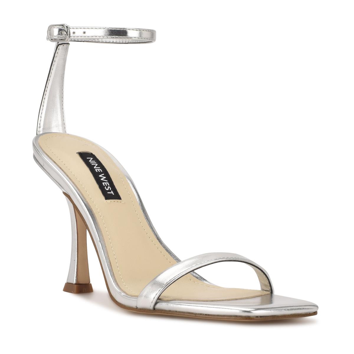 Sandales À Lanières Nine West Yess Ankle Femme Argent | 6945JBHUF