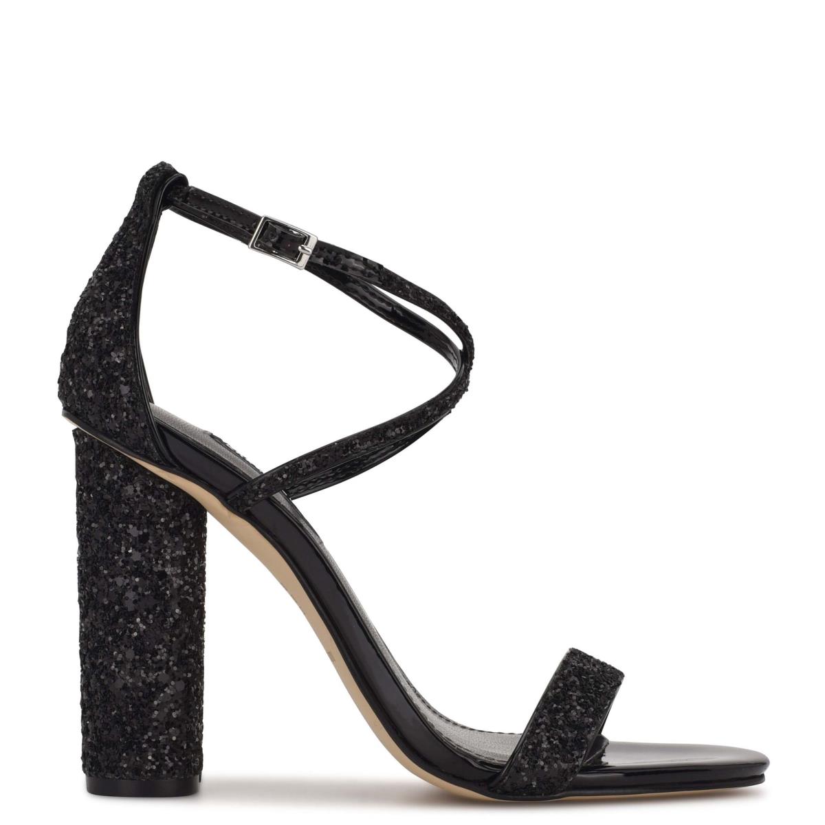 Sandales à Talons Nine West Celebra Femme Noir | 1072CFVBY