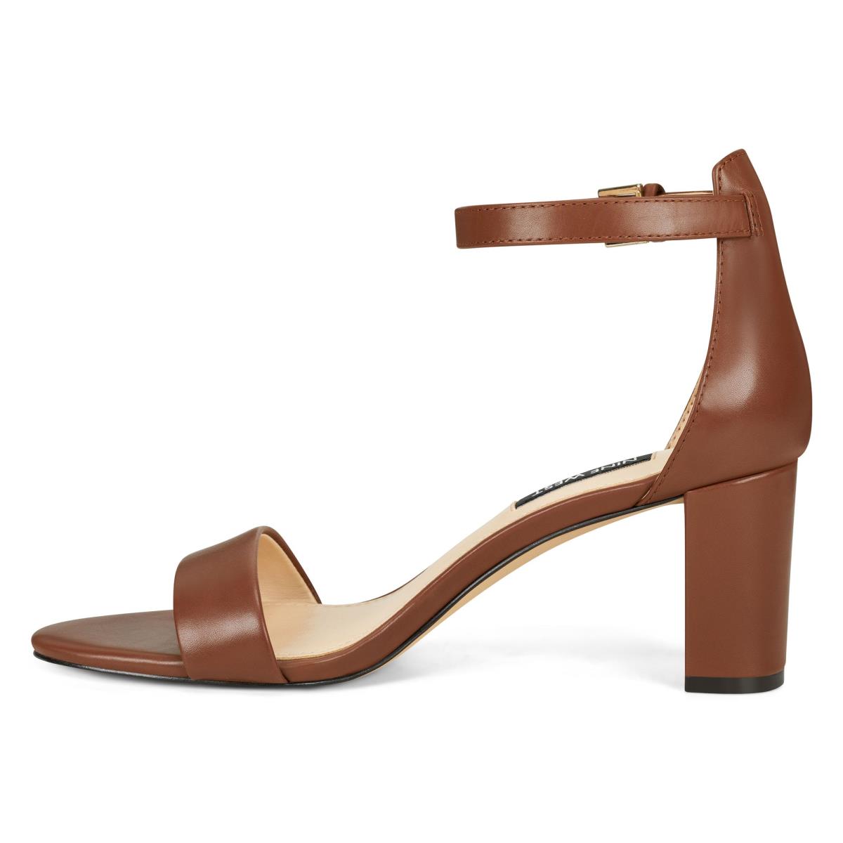 Sandales à Talons Nine West Pruce Ankle Brides Block Femme Marron Foncé | 0179RDBUG