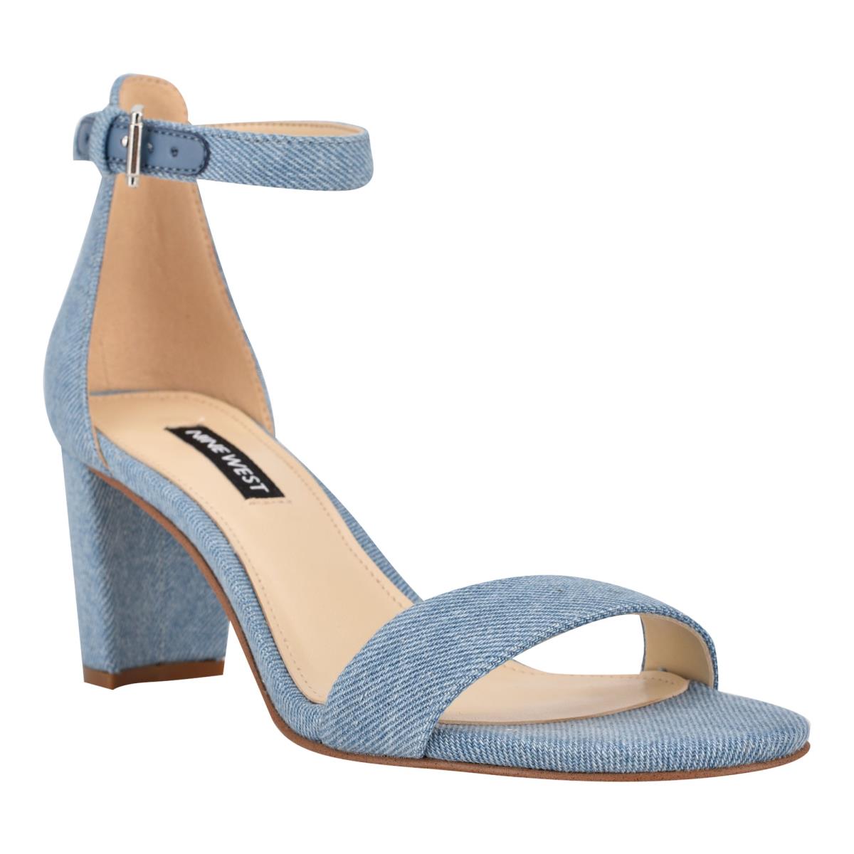 Sandales à Talons Nine West Pruce Ankle Brides Block Femme Bleu | 0657DGIPR