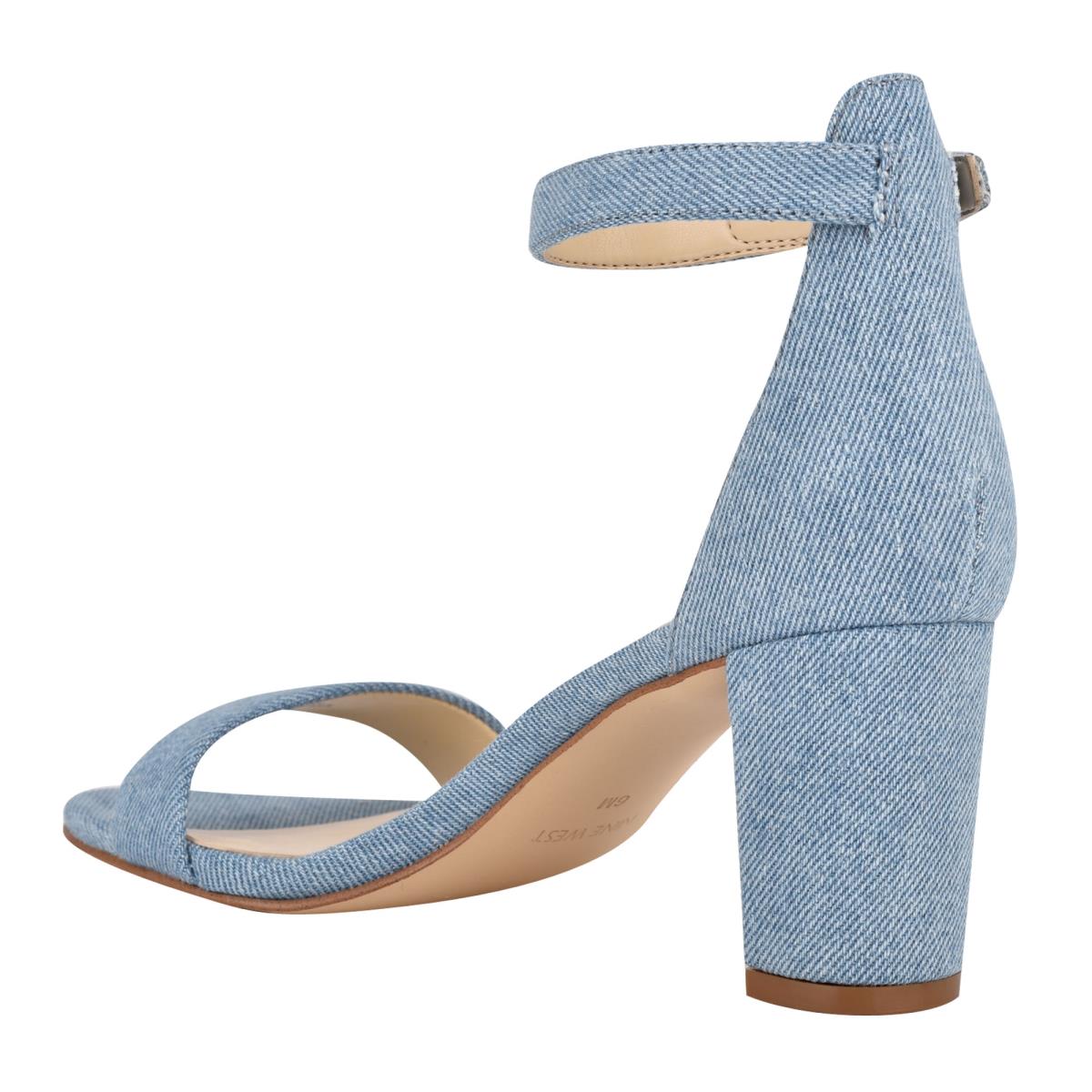 Sandales à Talons Nine West Pruce Ankle Brides Block Femme Bleu | 0657DGIPR