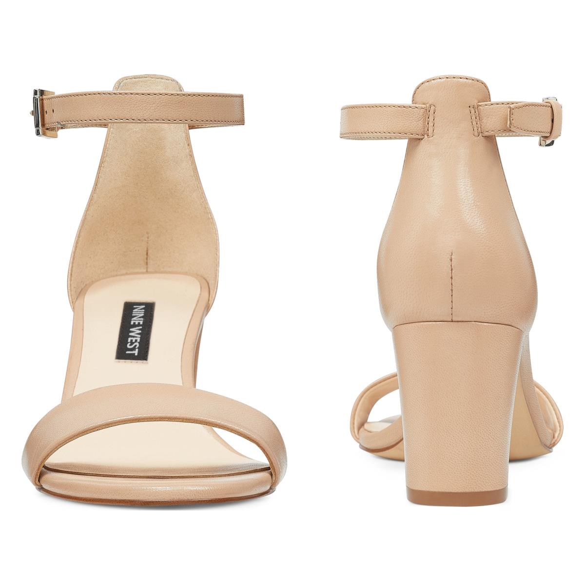 Sandales à Talons Nine West Pruce Ankle Brides Block Femme Beige | 4625IVMGH