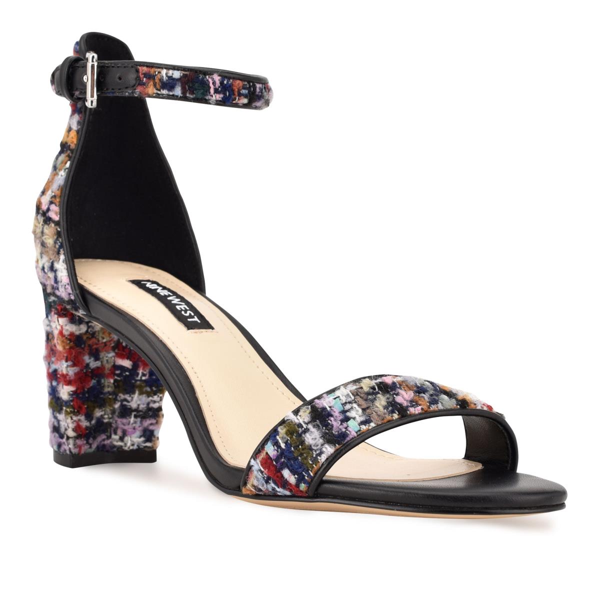 Sandales à Talons Nine West Pruce Ankle Brides Block Femme Bleu Multicolore | 4862QXBTW