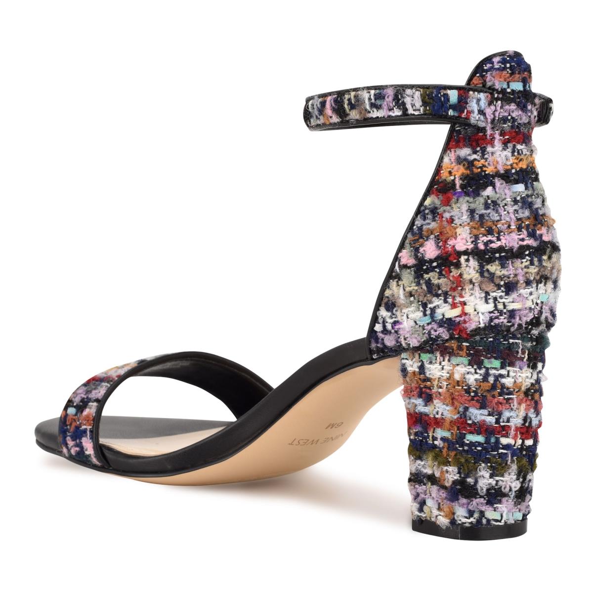 Sandales à Talons Nine West Pruce Ankle Brides Block Femme Bleu Multicolore | 4862QXBTW