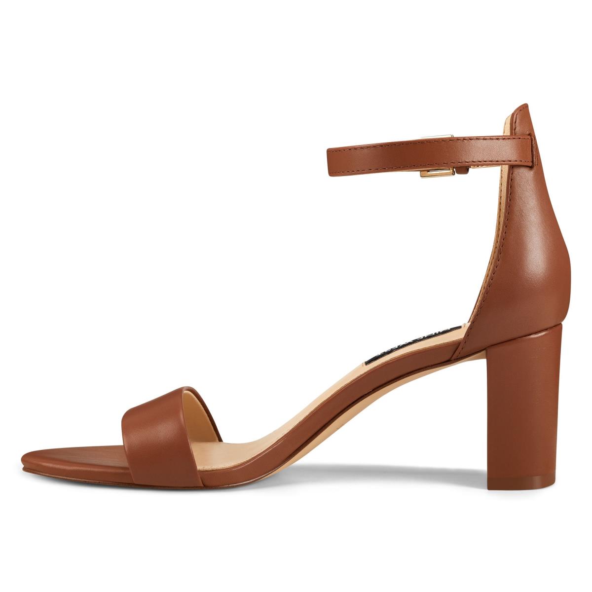 Sandales à Talons Nine West Pruce Ankle Brides Block Femme Marron Clair | 6927HTOVZ