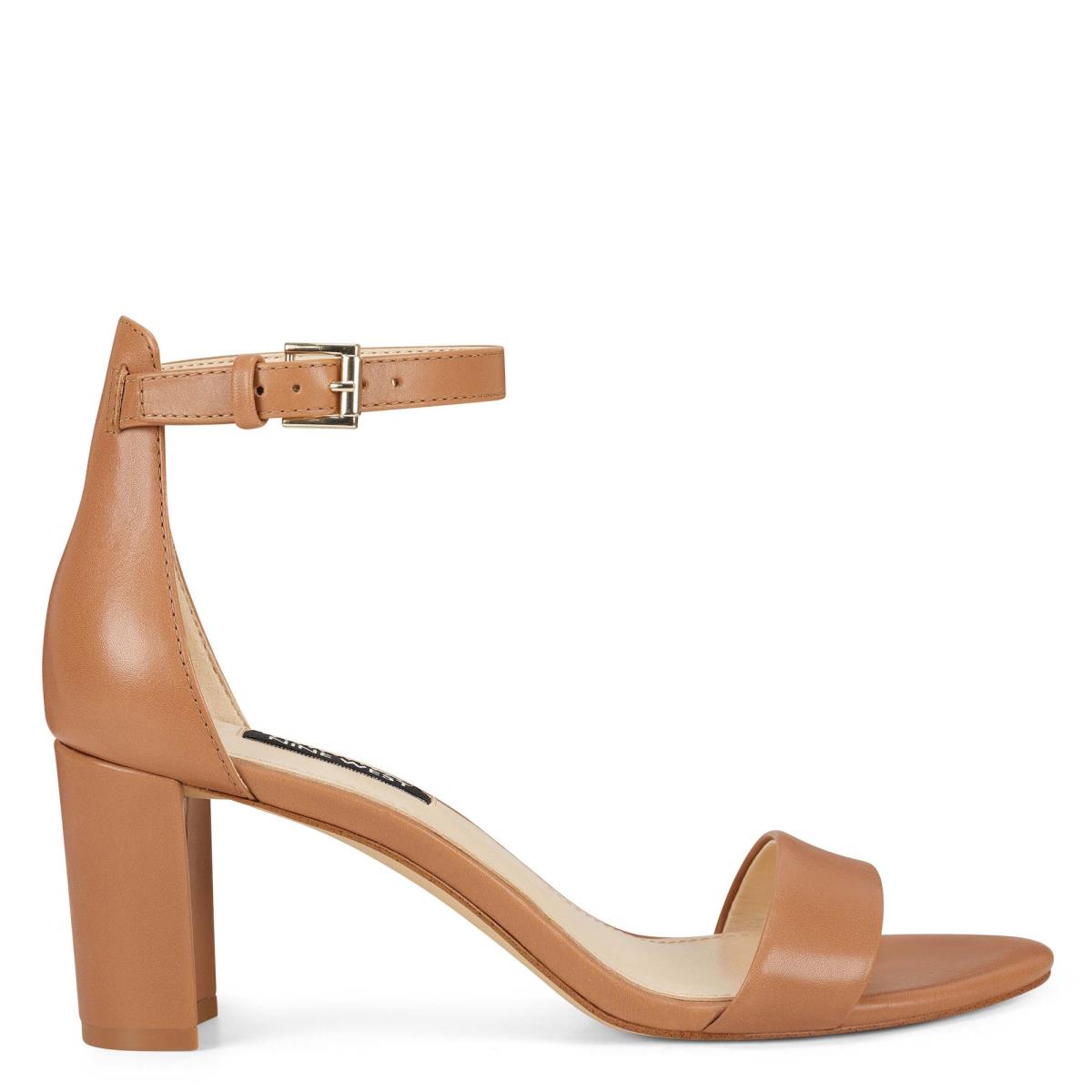 Sandales à Talons Nine West Pruce Ankle Brides Block Femme Beige | 7531IVRAX