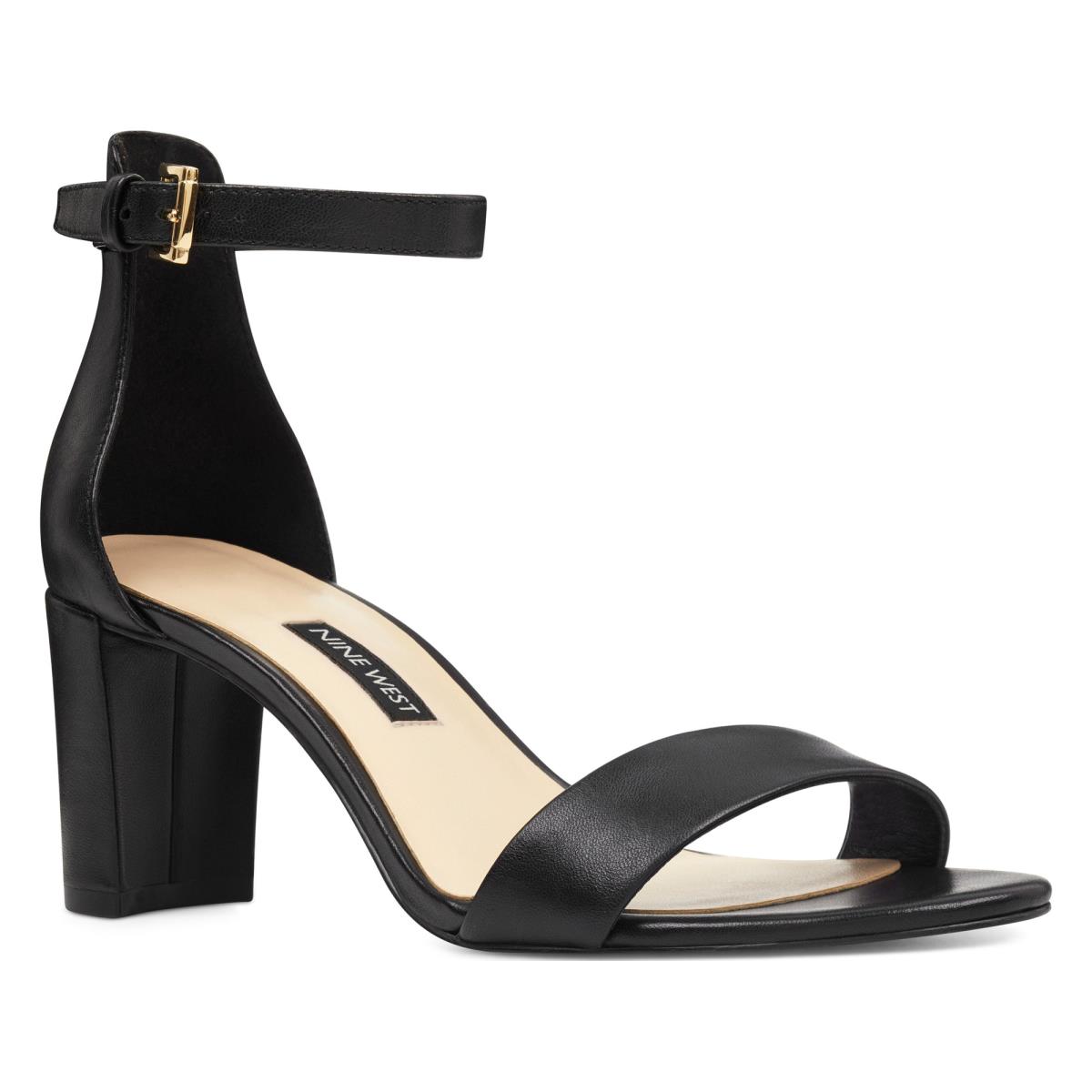 Sandales à Talons Nine West Pruce Ankle Brides Block Femme Noir | 8134VXFNE