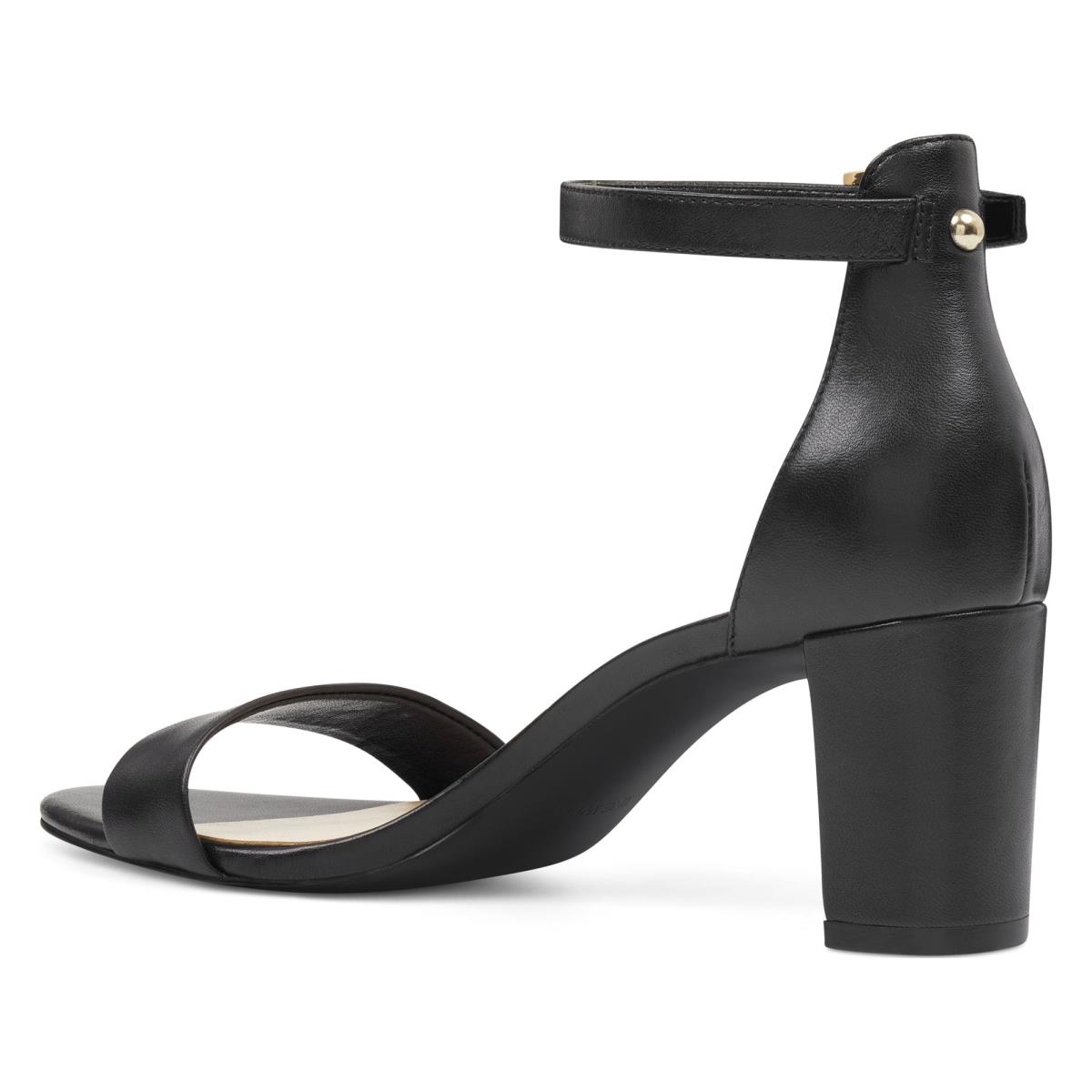 Sandales à Talons Nine West Pruce Ankle Brides Block Femme Noir | 8134VXFNE