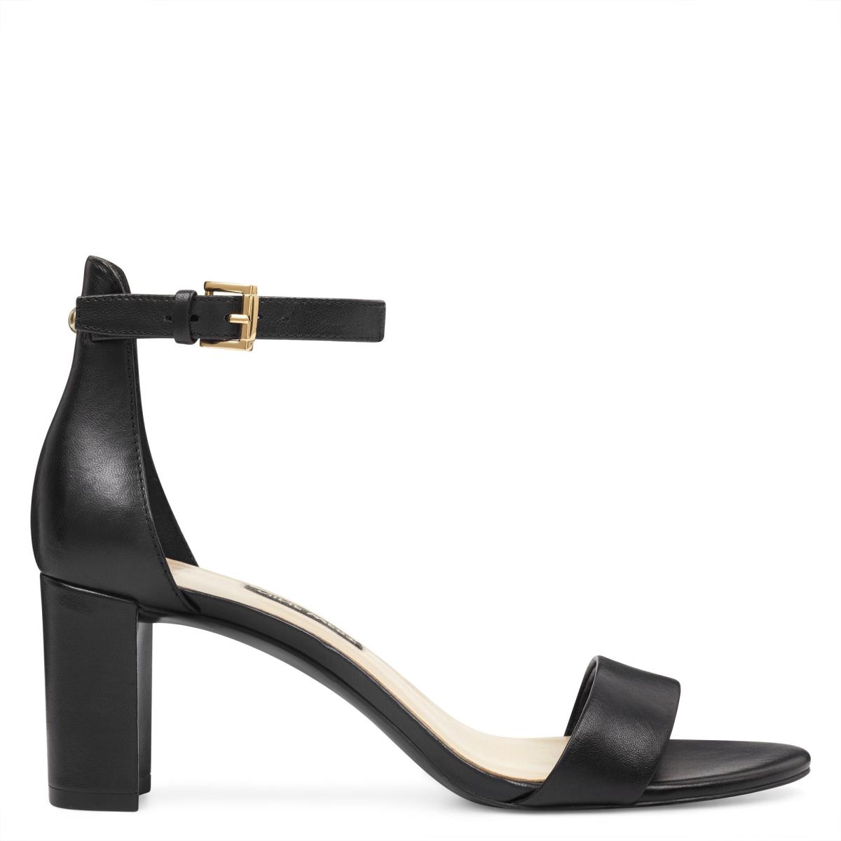 Sandales à Talons Nine West Pruce Ankle Brides Block Femme Noir | 8134VXFNE