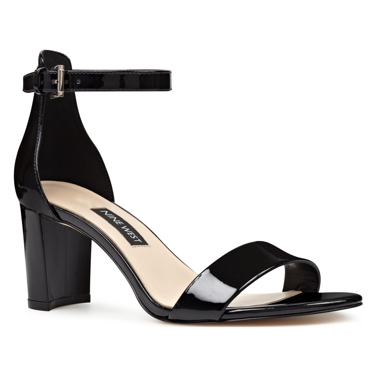 Sandales à Talons Nine West Pruce Ankle Brides Block Femme Noir | 9268EUOSF