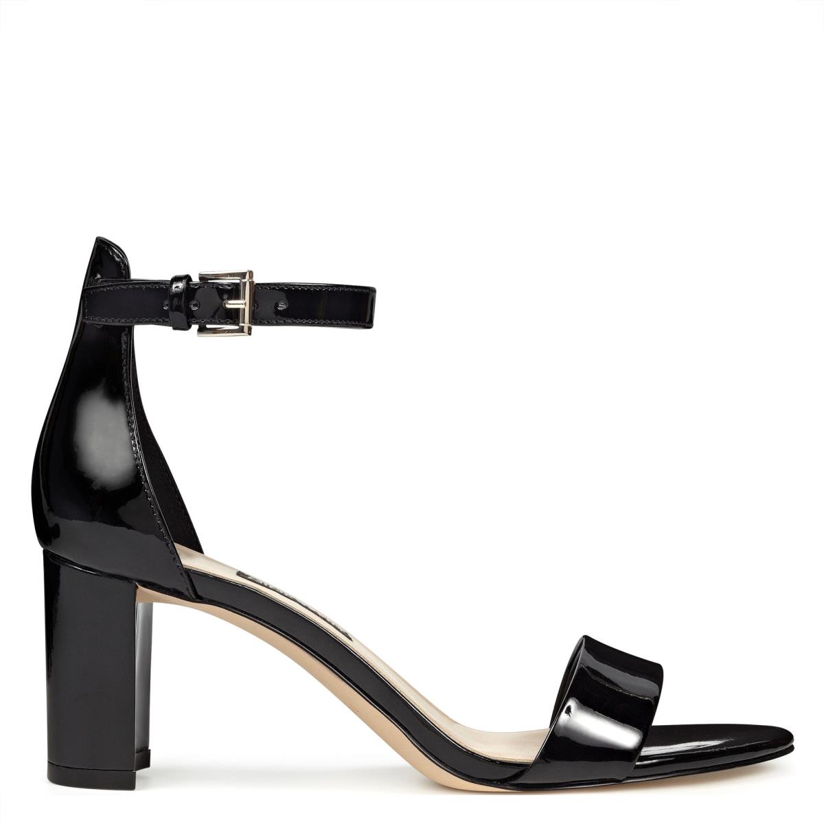 Sandales à Talons Nine West Pruce Ankle Brides Block Femme Noir | 9268EUOSF