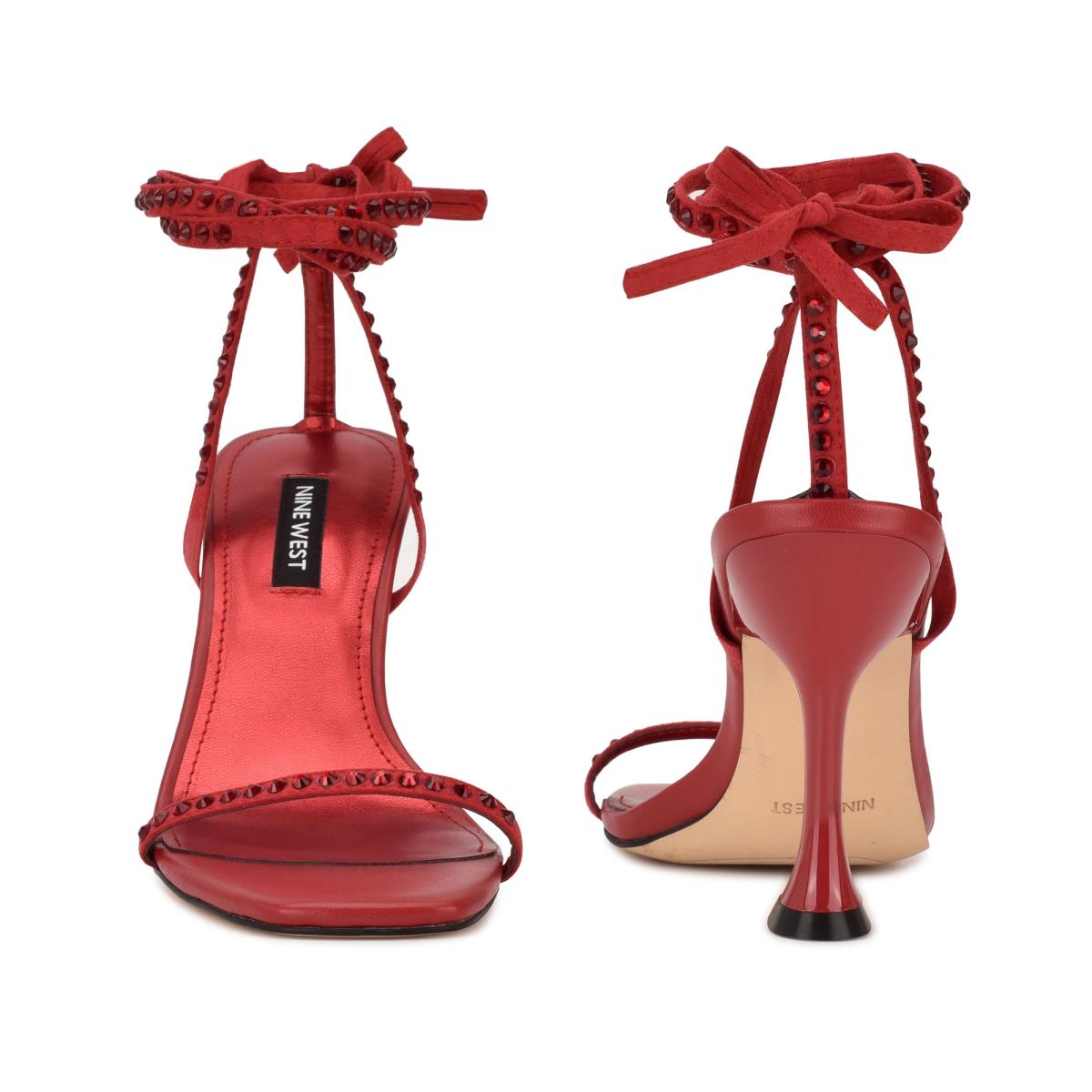 Sandales à Talons Nine West Zing Ankle Wrap Femme Rouge | 7285RHVJD