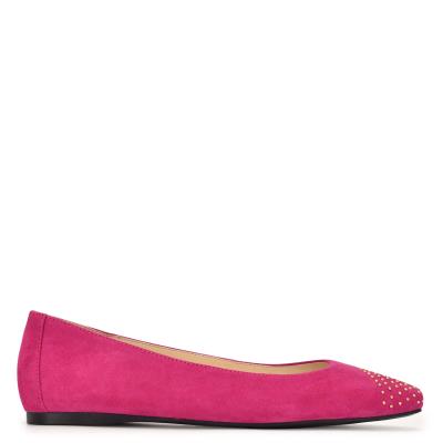 Ballerine Nine West Aloha Studded Square-Embout Femme Rose | 7015FDHSQ