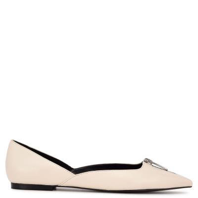 Ballerine Nine West Brina Pointy Embout Femme Blanche | 9184ENMAB