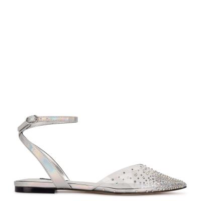 Ballerine Nine West Briya Pointy Embout Femme Argent | 6903SFUCZ