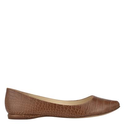 Ballerine Nine West Speakup Almond Embout Femme Marron Serpent | 6514NHZAF