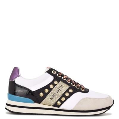 Baskets Nine West Bunnie Sneakers Femme Doré Blanche Noir | 9516OMSWD