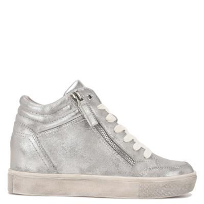 Baskets Nine West Tons High Top Hidden Wedge Sneakers Femme Argent | 8413SPODT