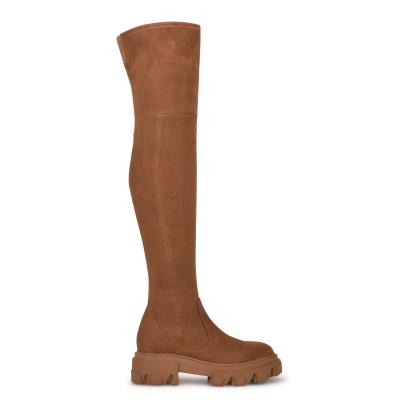 Bottes Nine West Cellie Over the Knee Lug Sole Femme Marron | 9283OTFZK