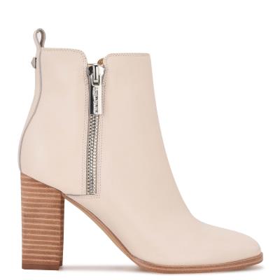 Bottines Nine West Dips Block Heel Femme Beige | 6523KYBOE