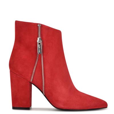 Bottines Nine West Glorya Talons Femme Rouge | 3459GKJTR