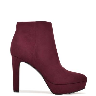 Bottines Nine West Glowup Plateforme Femme Bordeaux | 5438AHGLF