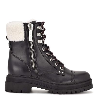 Bottines Nine West Pike Combat Lug Sole Femme Noir | 4260YVJZT