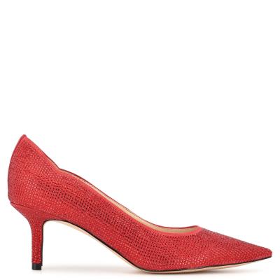 Escarpins Nine West Abaline Rhinestone Pointy Embout Femme Rouge | 8641NVXAI