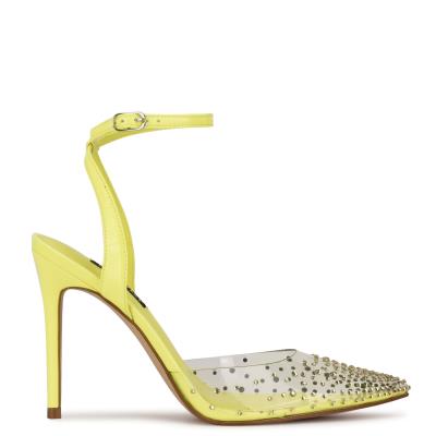 Escarpins Nine West Foreva Ankle Brides Robe Femme Jaune | 2054SXEVN