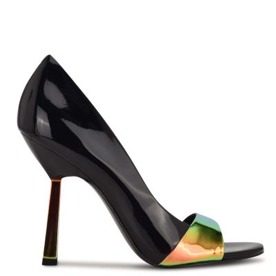 Escarpins Nine West Saidso Open Embout Femme Noir Multicolore | 7419DCNYG