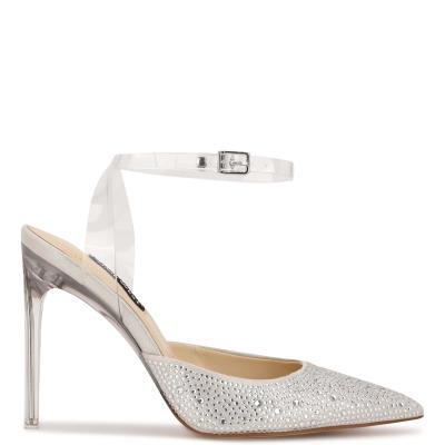 Escarpins Nine West Sparkel Ankle Brides Femme Blanche | 9480VJNOD