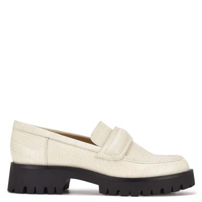 Loafers Nine West Garren Lug Sole Femme Beige | 5468KFQGR