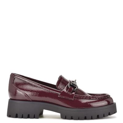 Loafers Nine West Gonehme Lug Sole Femme Rouge | 2805WGNKD