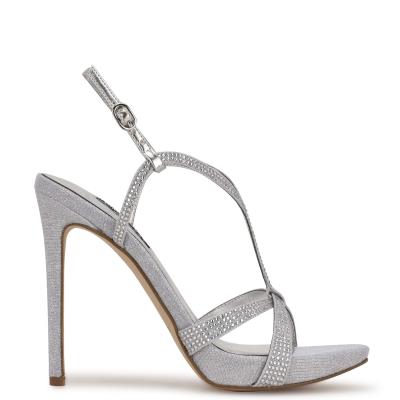 Sandales Habillées Nine West Ulliy Talons Femme Argent | 9137ETVCD