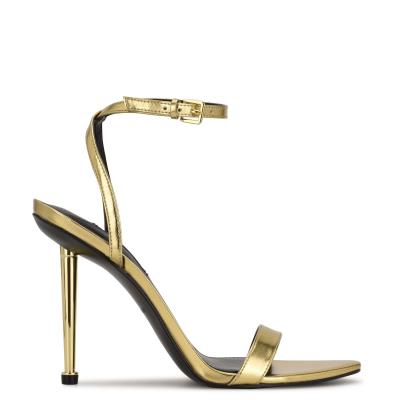 Sandales À Lanières Nine West Reina Ankle Femme Doré | 0967VHWBM