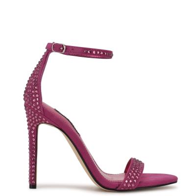 Sandales À Lanières Nine West Toria Ankle Femme Rose Foncé | 6937ULMCF